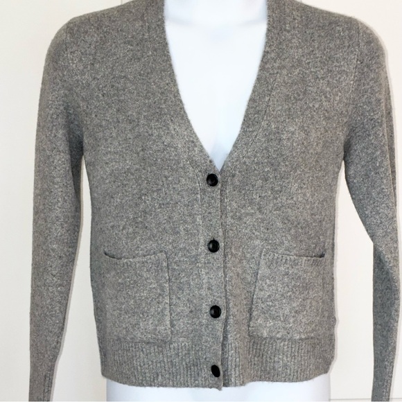 J. Crew Extra Soft V-neck Button Up Cardigan Sweater Gray Size Large - Picture 1 of 9